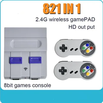 

Powkiddy New Retro Game Console 821 Built in Game Video Game Console with Double wireless Gamepads Home Game Console For Kid's