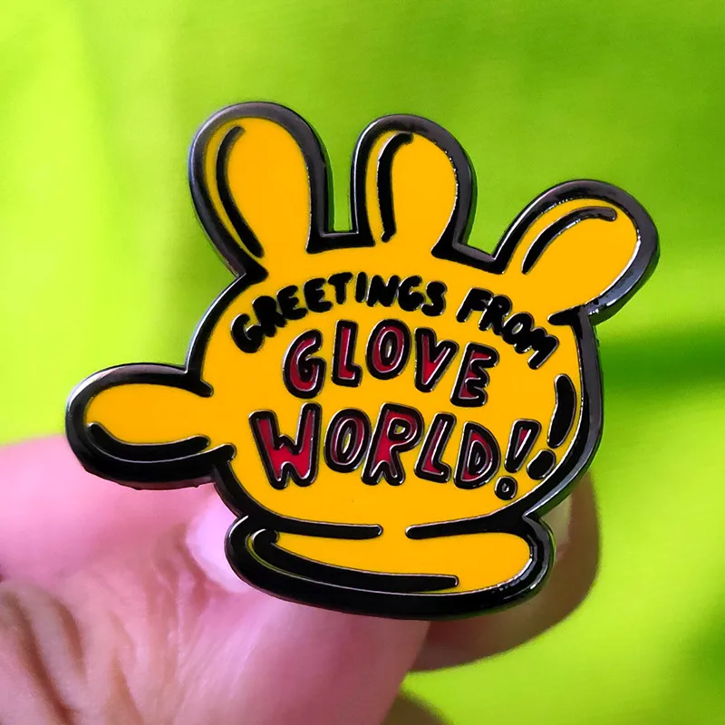 Cartoon Greetings Glove World Enamel Brooch Pin Backpack Jeans Jacket Lapel Pins Badges Brooches Fashion Jewelry Accessories | Украшения и