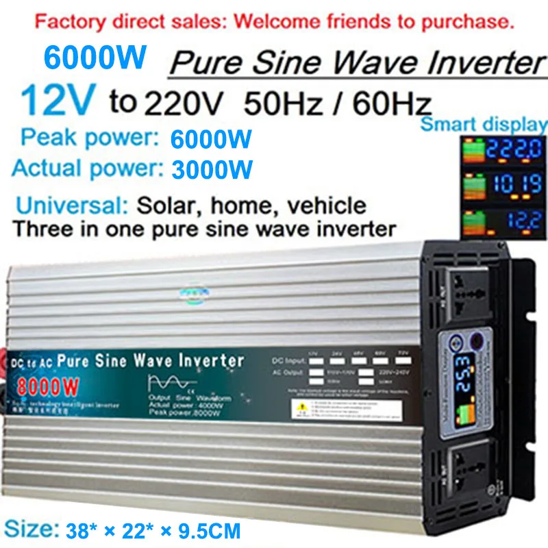 Reine sinus-wechselrichter 12v Power Inverter für 220v 4000w 8000w  Transformator Stromrichter Solar Inverter hybrid solar inverter - AliExpress