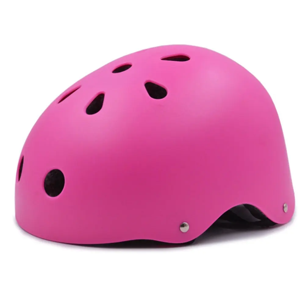 Регулируемый размер спортивного шлема для хоккея, скейтборда, велосипеда, защитное оборудование для детей и взрослых - Цвет: Розовый