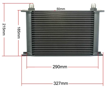 

25 Row AN10 Aluminum Engine Oil Cooler Radiator + 2pcs 90 Degree fittings silver