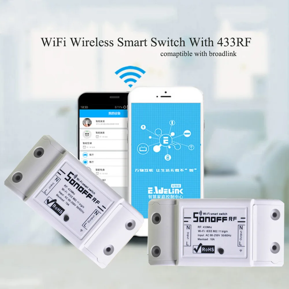 Sonoff RF WiFi Smart Switch Remote Mobile Phone APP Wireless Remote Control Intelligent Socket Switch
