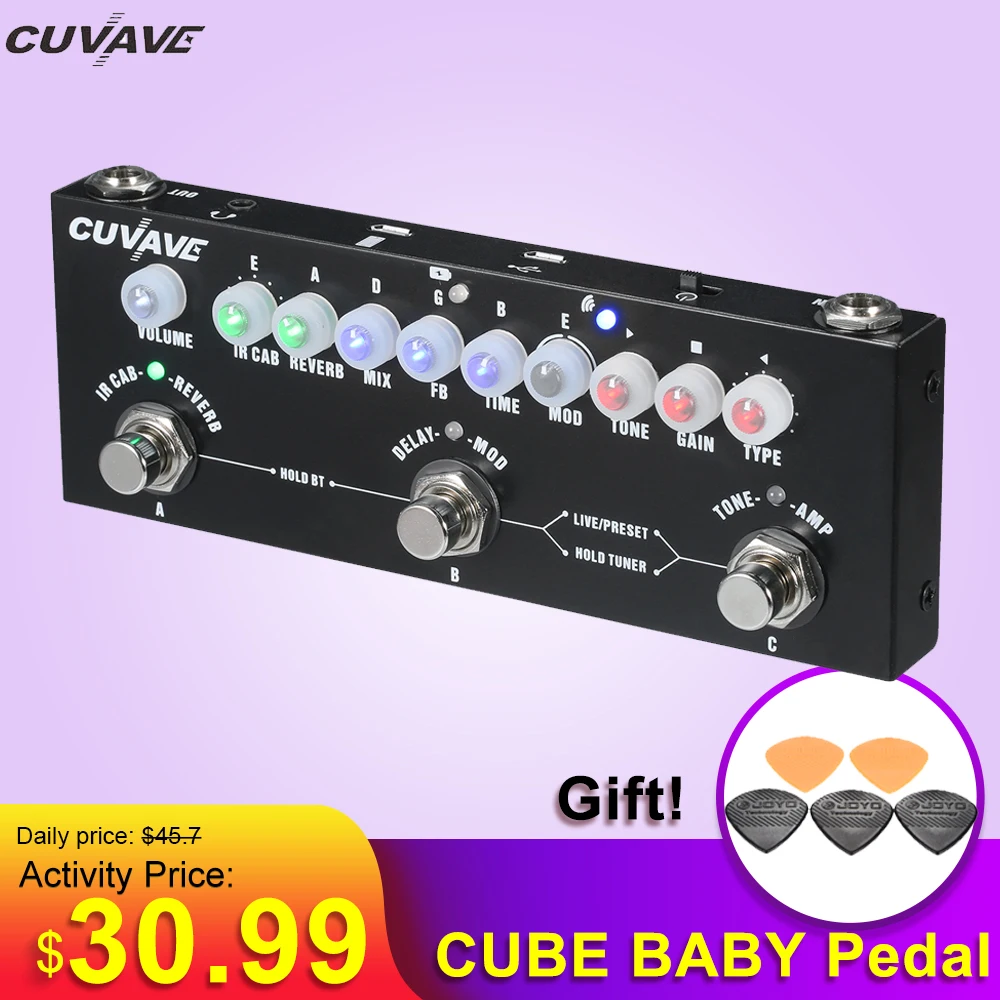 CUVAVE CUBE Детские Портативный мульти Функция al педаль эффектов для электрогитары