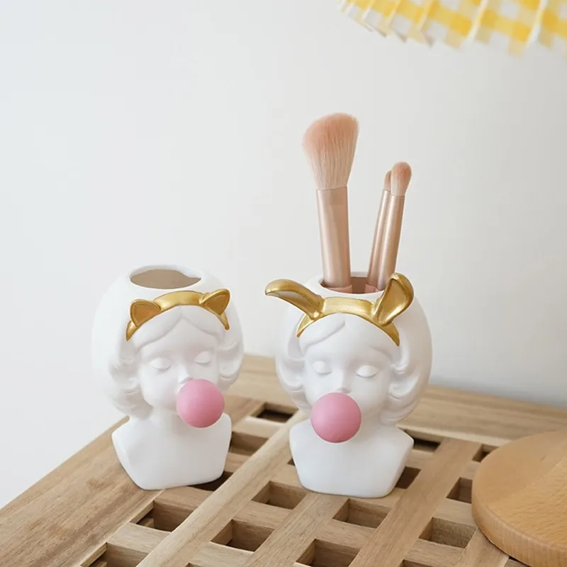 

Make Up Brush Storage Bucket Lovely Ins Style Eyebrow Pen Desktop Take In Barrel