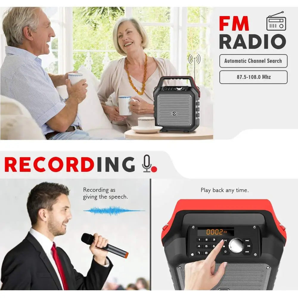 Очень громкий сабвуфер динамик UHF FM радио HIFI 30 Вт оригинальный звук