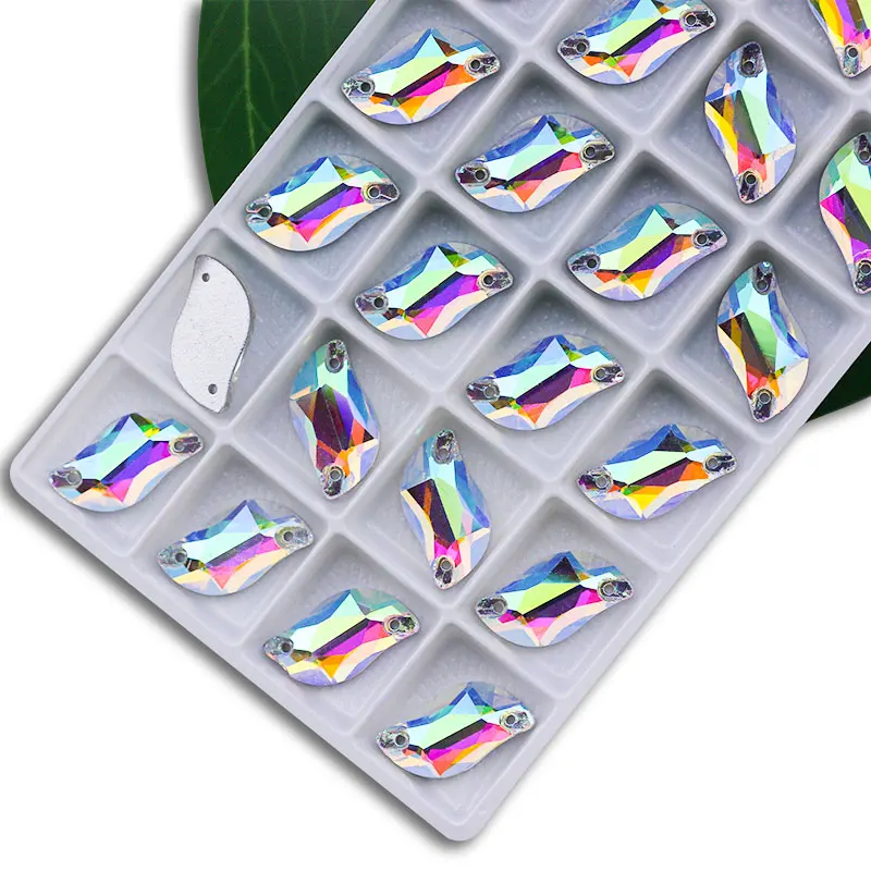 Sparkling S-Shape Colorful Glass Rhinestones