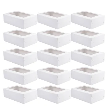 

20Pcs Muffin Cake Box Paper Cake Container Dessert Box Six-Grid Storage Box