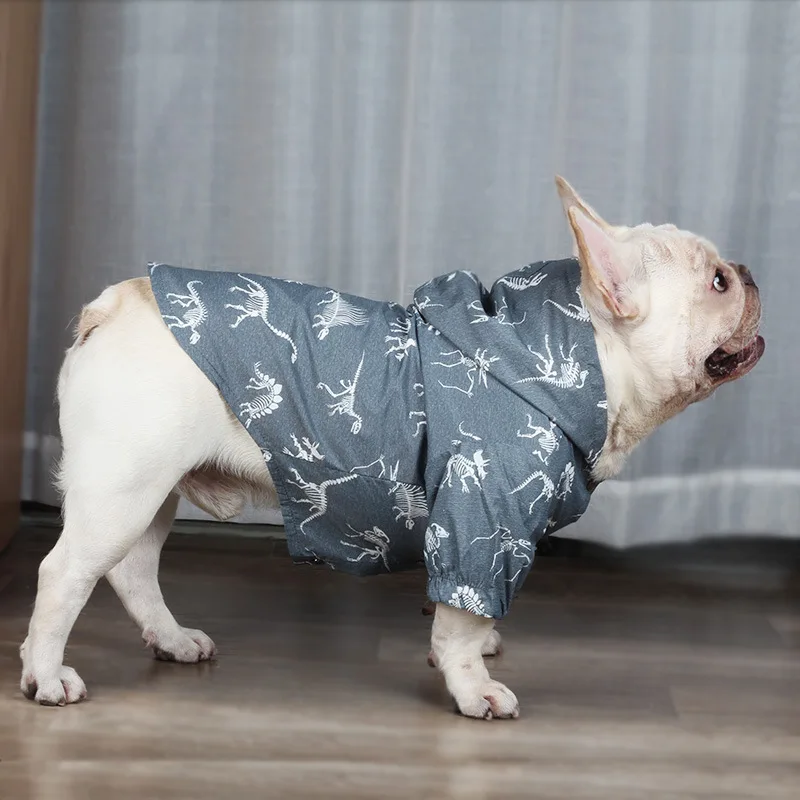 Весенне-осенняя одежда для собак Poodle Bichon Schnauzer Pug одежда французская одежда для бульдога рубашка Вельш-корги пальто костюм для домашних животных