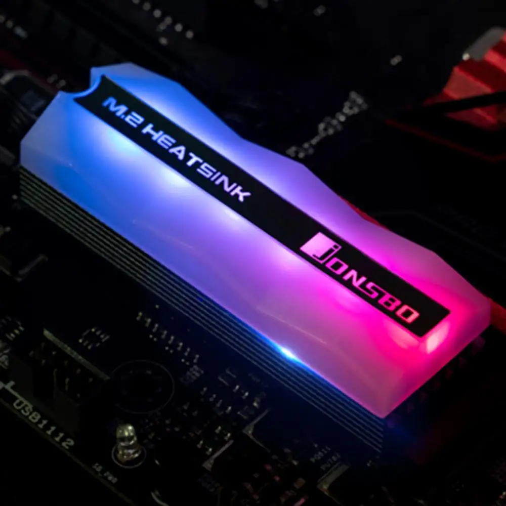 Jonsbo M.2 радиатор SSD M.2-2 кулер с подсветкой 5V 3Pin PC охлаждающая подставка Запчасти для NGFF NVME PCIE M.2 2280 твердотельный накопитель на жестком диске радиатора