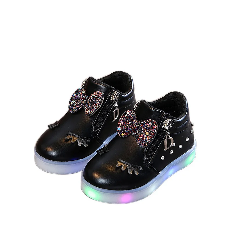 Весенне-осенние светящиеся кроссовки для девочек, светящаяся обувь для детей, модные светящиеся кроссовки на плоской подошве, размер 21-36
