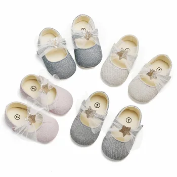 

Baby Shoes Baby Girls Princess Sequin Chiffon Bow Soft Shoes Soft Comfortable Bottom Non-slip Fashion Shoes Crib Shoes Footwear