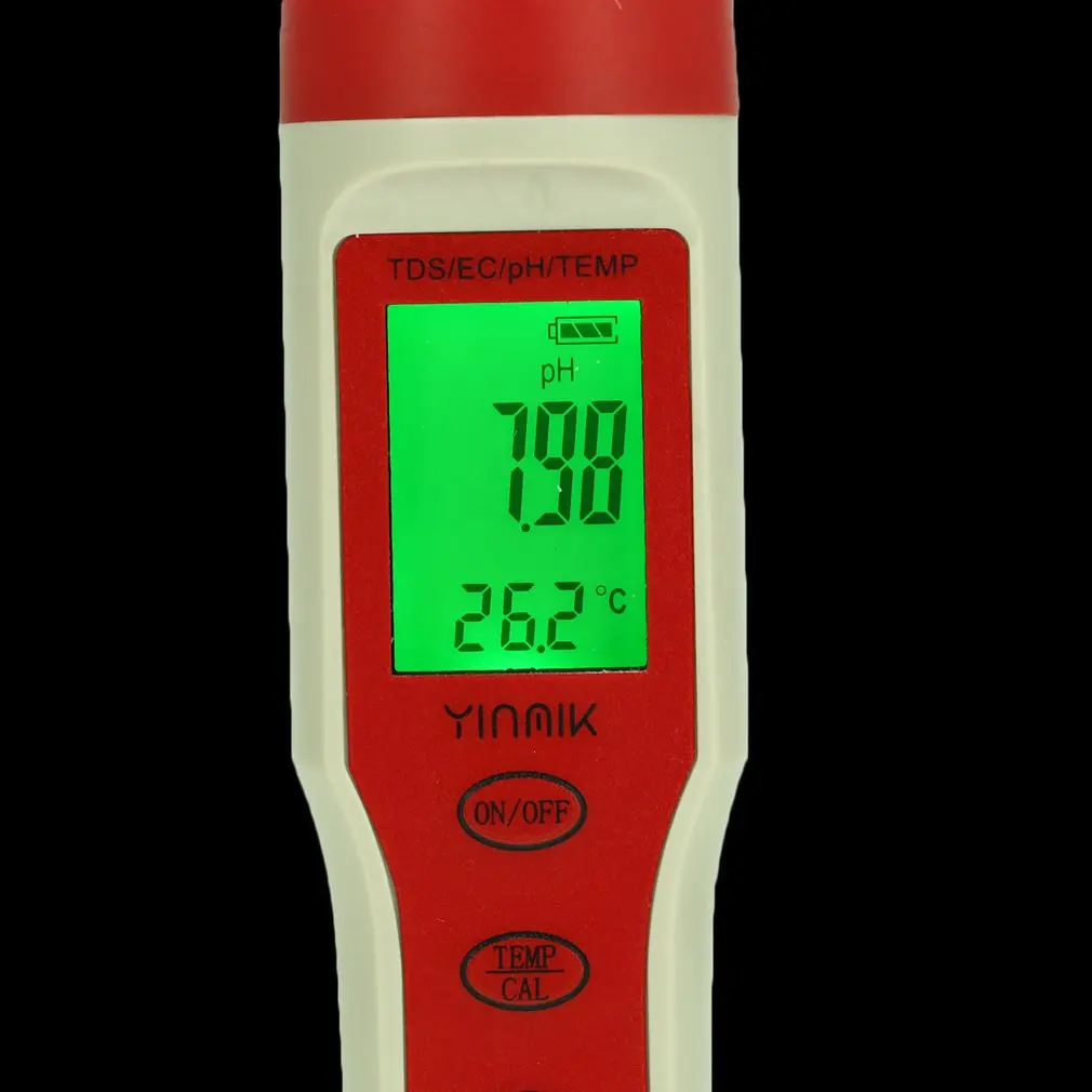 

4 in 1 Digital Water Quality Analyzer pH Monitor TDS EC Temperature Meter LCD for Aquarium Acidometer Thermometer Measuremen