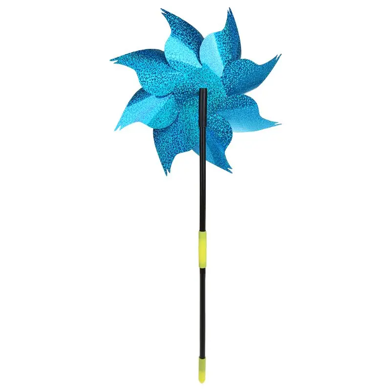 Wind Spinner Windmill Toys Kids Children Gifts Garden Decoration Rotation Glitter Sequin Windmills Glow Colorful Toy Outdoor