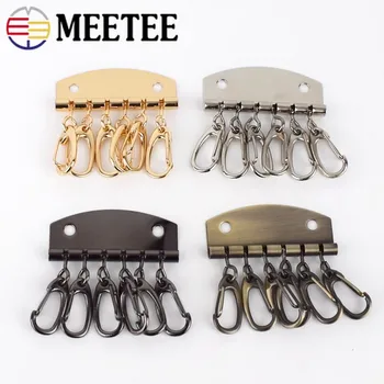 

4pcs 6 Hooks Metal Patchwork Key Sewing Ring Holders Metalware DIY Wallet Bag Handmade Sewing Leather Key Chain Ring Hook Buckle
