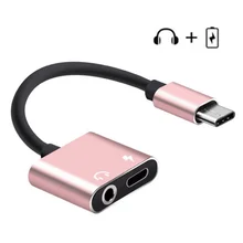 Тип-c до 3,5 мм разъем для наушников Aux адаптер зарядное устройство аудио двойной 2 в 1 конвертер тип-c кабель-Разветвитель для наушников