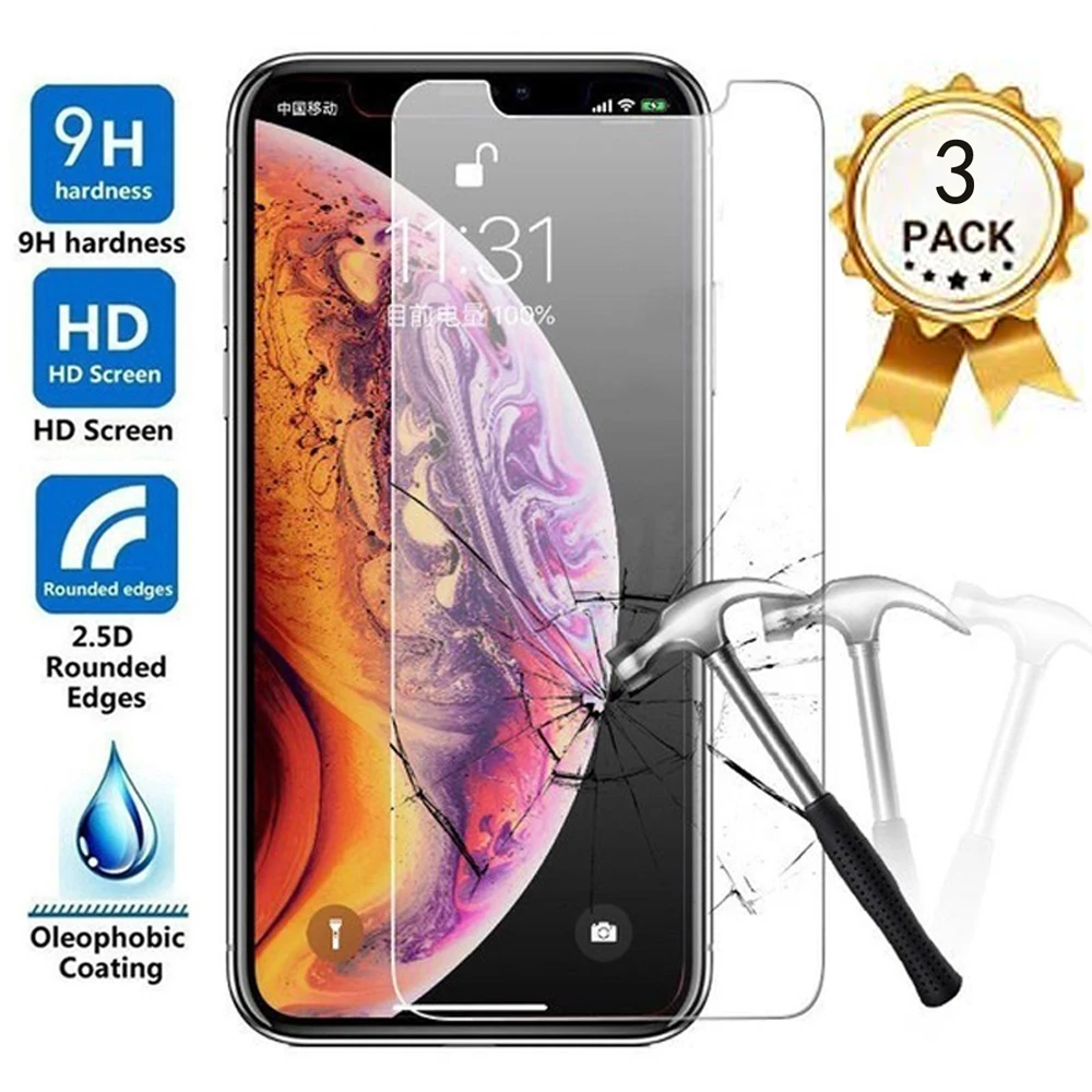 Защитное стекло закаленное для iPhone 11 Pro Max SE 2020 3 шт.|Защитные стёкла и плёнки| |
