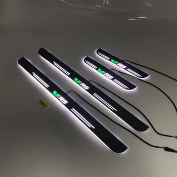 

Express delivery led door sill plate strip welcome light threshold guard protectors for skoda octavia rs
