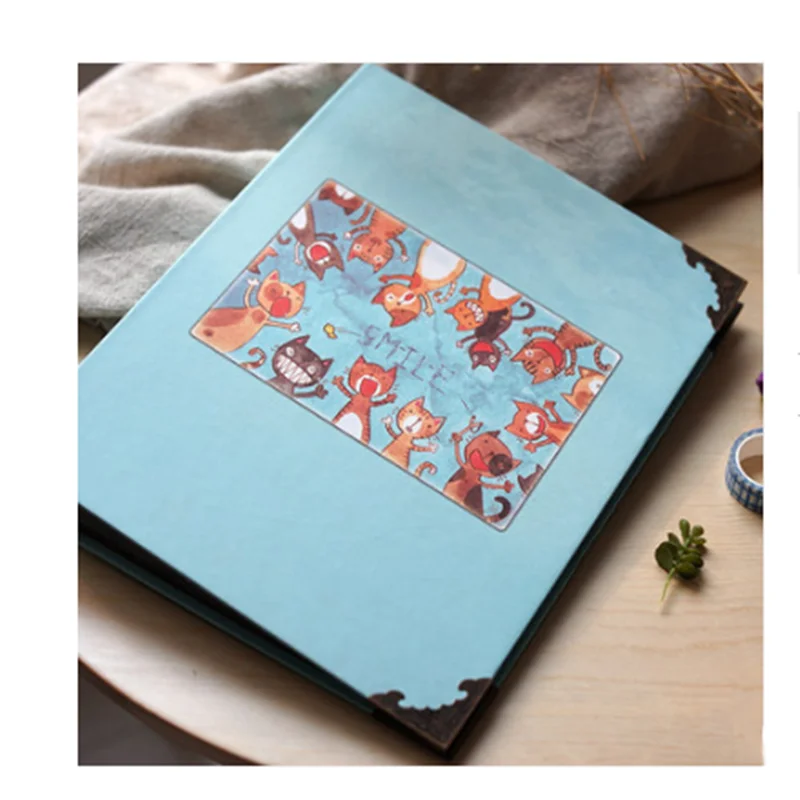 Paste type DIY album wedding photos children's family birthday gift album album creative gift - Цвет: Синий