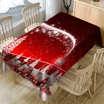 

Christmas Print Placemat Mat Bowl Fork Placemat Decoration Family Holiday Party Rectangle Waterproof Accessories Mats