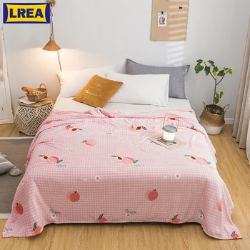 

LREA High Density Warm Flannel coral Blanket adult pink peach pattern For sofa Throw Travel Soft For Beddding