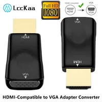 LccKaa HDMI-Kompatibel zu VGA Adapter Konverter Stecker Auf Famale Konverter 1080P HDMI zu VGA Video Adapter Für PC TV Box DVD HDTV