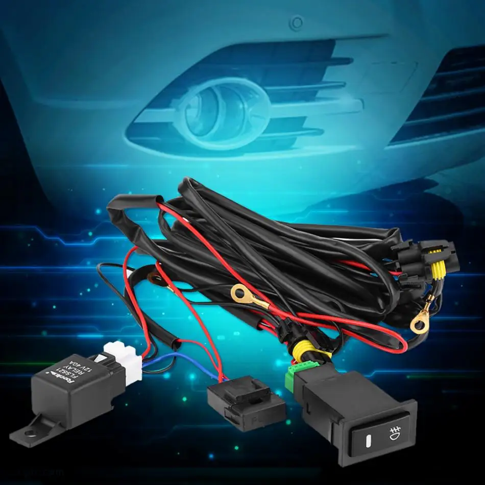 Autoteile LED-Schalter Kabelbaum Sicherungsrelais-Kit Samfox 12v Auto-LED-Nebelscheinwerfer