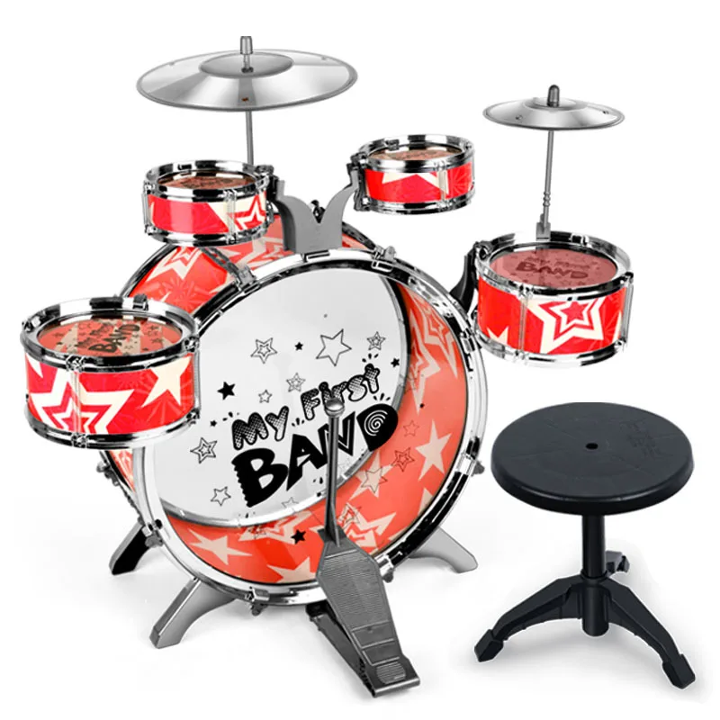 

Bei ji le Model Drum Kit Large Size Pedal 6 Drum Toy Jazz Drum 3-6-Year-Old Children Musical Instrument Toy