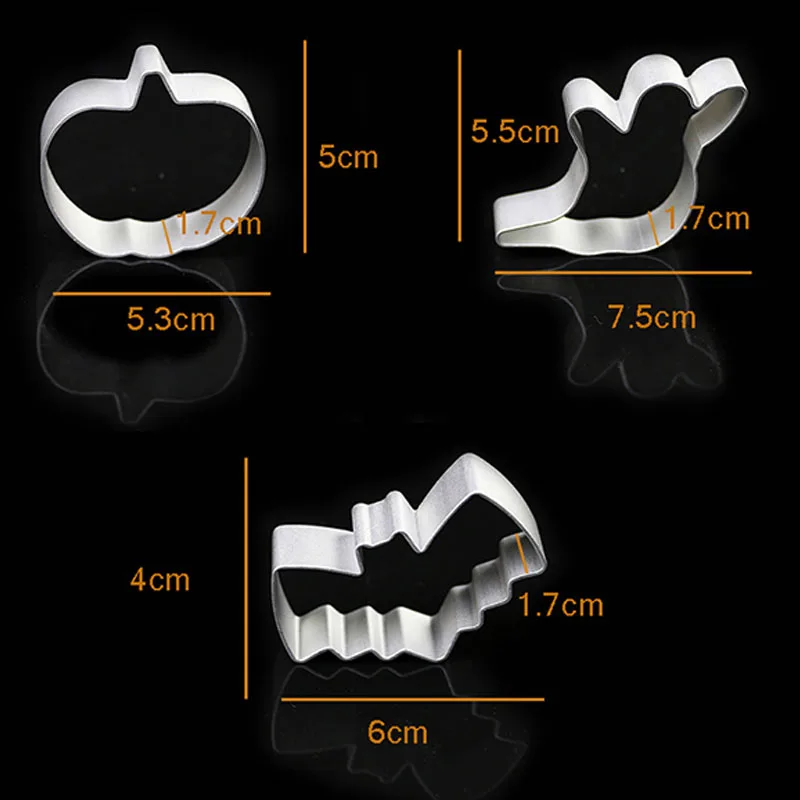 3 шт./компл. Хэллоуин Тыква призрак куки инструмент резак набор из пресса для бисквитов и айсинга штамп Нержавеющая сталь Кондитерские инструменты