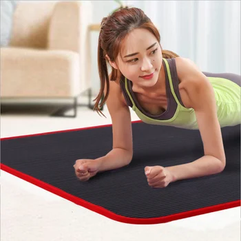 

Environmental Protection Tasteless Beginner Yoga Blanket Home Portable Non-slip Abdominal Muscle Shaping Yoga Mat Black Red
