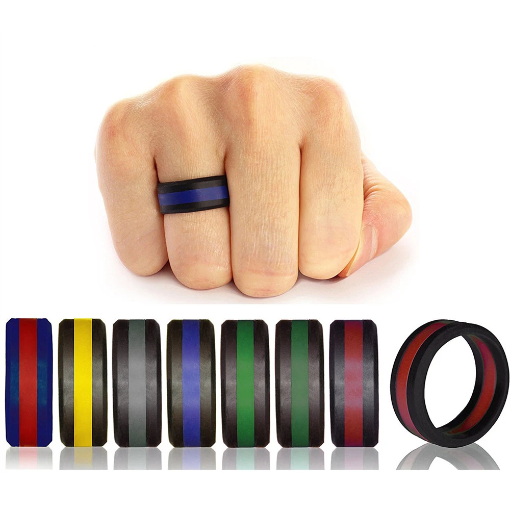 Anillo silicona de 8mm para hombre y mujer, banda de goma, anillo de compromiso de boda, regalos para hombres y mujeres, anillos de ecológicos|Anillos| -