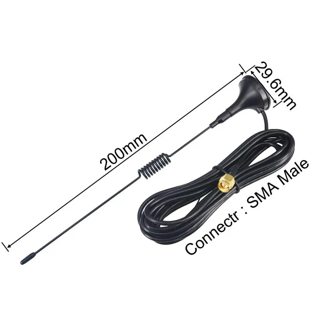 3.5DBi Gains ADS-B 1090Mhz SMA Male Plug Connector Aerial Magnetic Base RG174 3M Antenna 1 piece