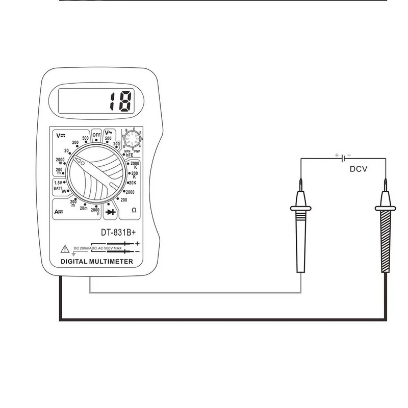 DT831B Digital Multimeter Clamp Meter Portable Pocket voltmeter ammeterMultimeter Tester Modern Current Capacitance Tester