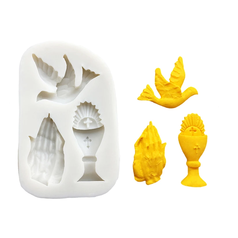 Moule A Sucre En Silicone En Forme De Croix Colombe A Main Cupcake Au Chocolat Outils De Decoration De Gateaux Fondants Aliexpress