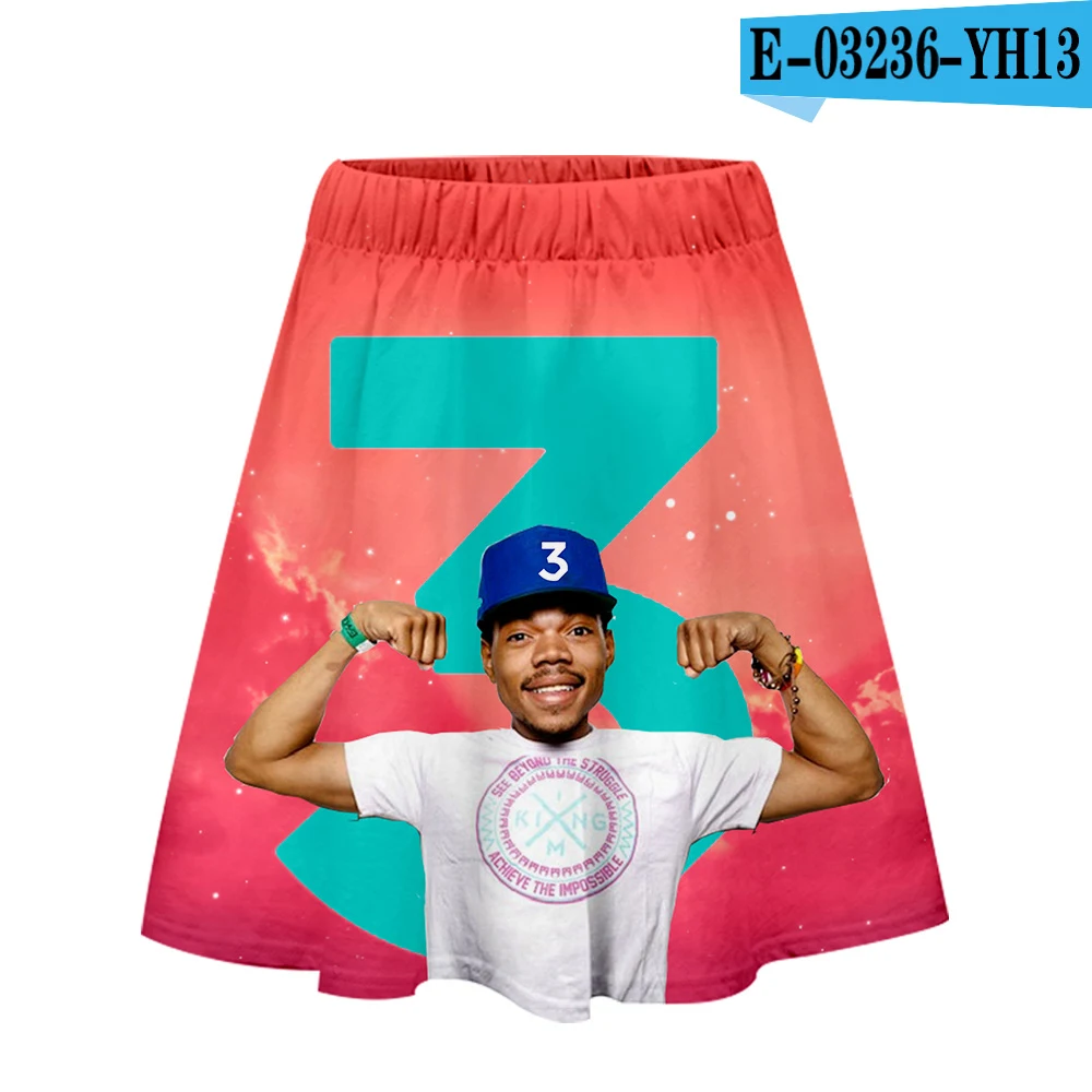Chance The Rapper 3D полиэстер стильная юбка для девочек Повседневная летняя трендовая модная женская летняя повседневная юбка - Цвет: As shown
