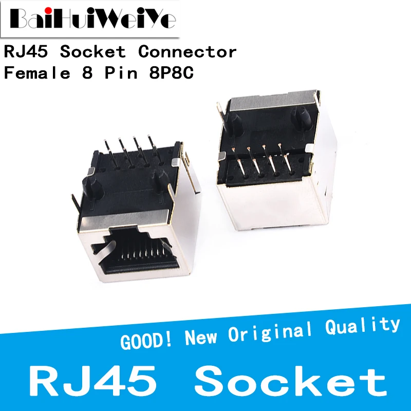10PcsLotRJ45Socket8PinCableInterfaceShieldedCrystalHeadLight