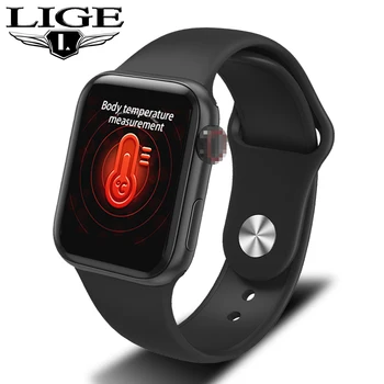 

LIGE 2020 New Body Temperature Measurement Smart watch Heart Rate Blood Pressure Multifunction Sport Smartwatch For Men Women