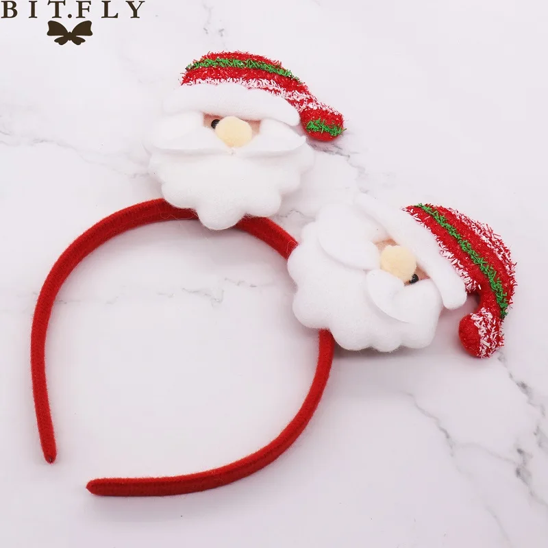 Santa BIT. FLY, Рождественское украшение, светящаяся повязка на голову, Санта-Клаус, лось, милый подарок для ребенка, noel, вечерние аксессуары, головной убор, украшение на год - Цвет: Santa