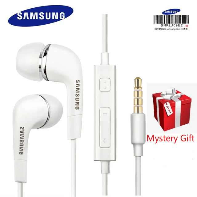Auriculares intrauditivos con micrófono para teléfonos inteligentes, audífonos con cable de 3,5mm para Samsung EHS64, regalo gratuito
