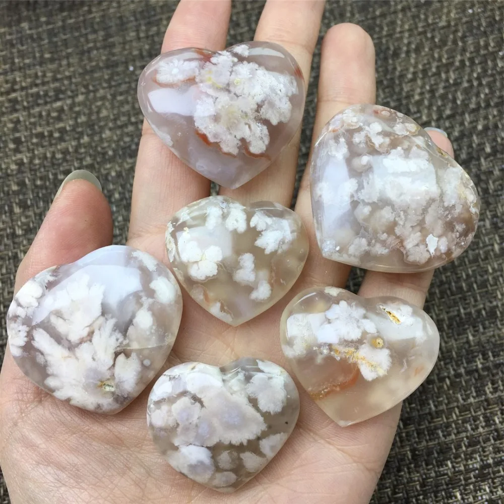 Вишневый цвет Агат Сердце натуральные камни и минералы кварцевые кристаллы духовное исцеление чакра в подарок 30-40 мм