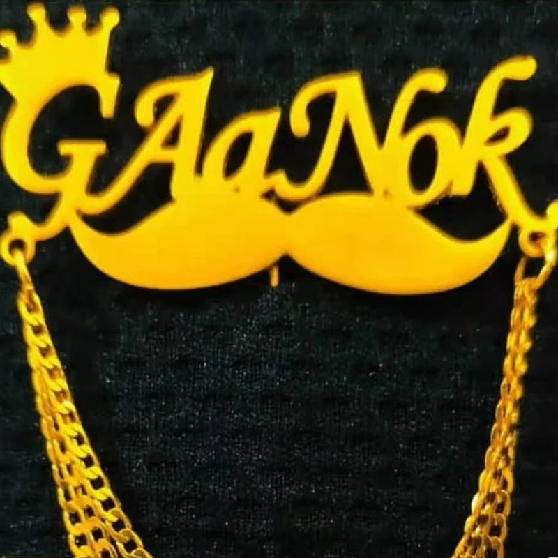 

Модные ювелирные изделия из нержавеющей стали имя обруч ожерелье бородатый письмо изготовленный на заказ ожерелье табличка колье для женщин и девушек, ежедневного ношения