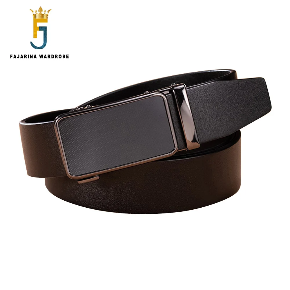 FAJARINA Men's 100% Pure Solid Cowhide Leather Formal Belt Top Quality Cow Automatic Belts for Men 35mm Width N17FJ975