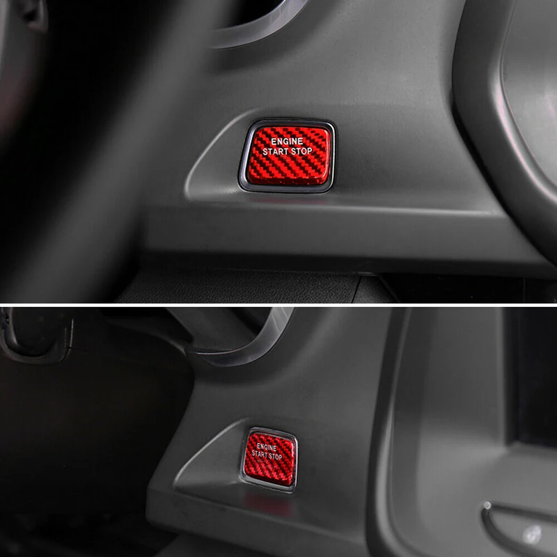 Спортивное красное углеродное волокно без ключа кнопка запуска двигателя крышка отделка для Chevrolet аксессуары для декорирования машины Автомобильные насадки на пуговицы