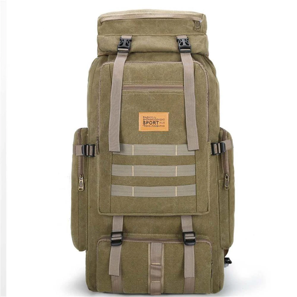 

Outdoor 80L Large Military Bags Men Canvas Climbing Backpack Tactical Camping Hiking Rucksack Army Travel Molle Unisex Backpack