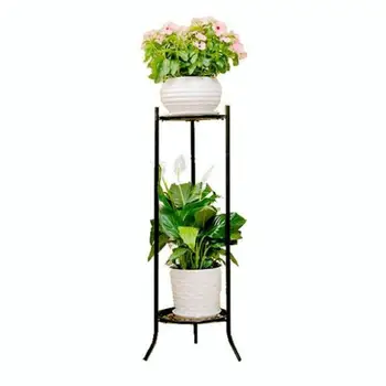 

2 pieces flower shelf wrought iron multi-layer indoor living room green flower pot bracket home floor hanging orchid European