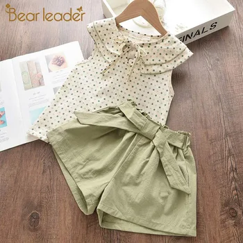 

Bear Leader Girls Casual Clothing Sets 2020 New Summer Kids Polka Dot Top and Pants Outfits Cute Clothes 2Pcs Children Suits