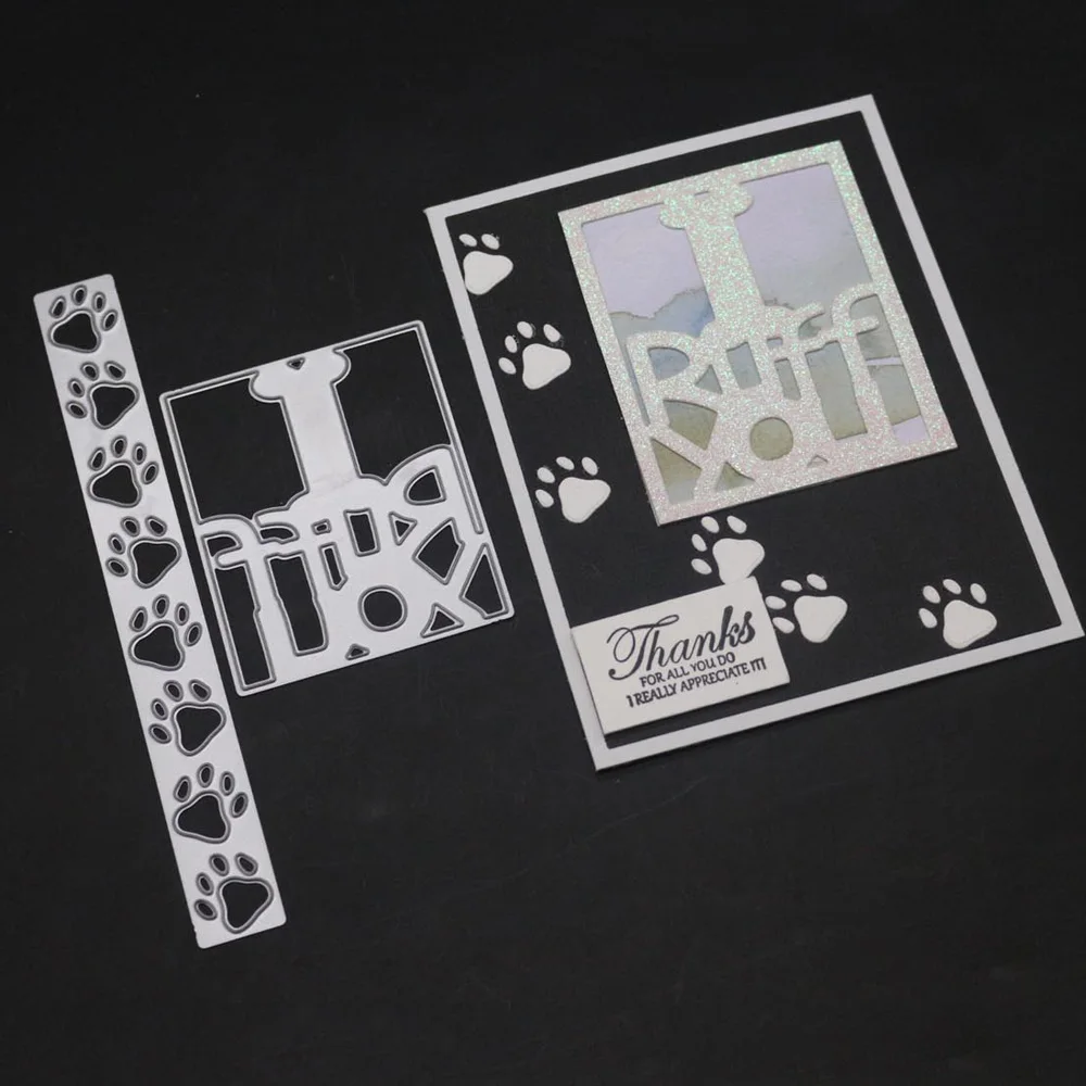 Footprint Frame Metal Cutting Dies Rectangle Troqueladora Letter Decoration Stencil Scrapbooking Stamps And Dies New Craft