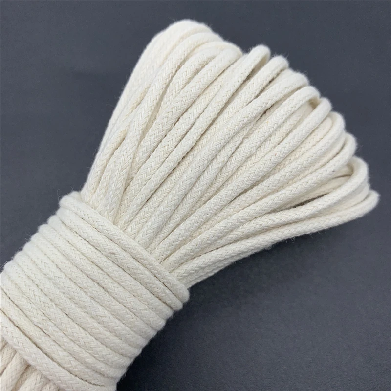 Cotton Rope 2mm 2.5mm 3mm 10yards Cotton Cord Rope Braided Twisted Rope High Tenacity Thread DIY Textile Craft Woven String Home Decoration