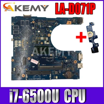 

Akemy Laptop motherboard For DELL Inspiron 5559 i7-6500U Mainboard CN-086V8H 086V8H LA-D071P SR2EZ DDR3L Free board