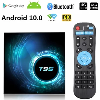 

2020 New TV Box Android 10 T95 Smart TV Box Allwinner H616 Quad Core Media Player HD 6K 2.4G&5G WiFi 16GB 32GB 64GB Set Top Box