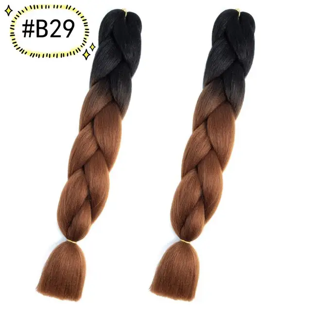 Jumbo Braiding Hair Extensions Kanekalon Braiding Hair 24 Inch Ombre Multiple Tone Colored Synthetic Hair for Women B29